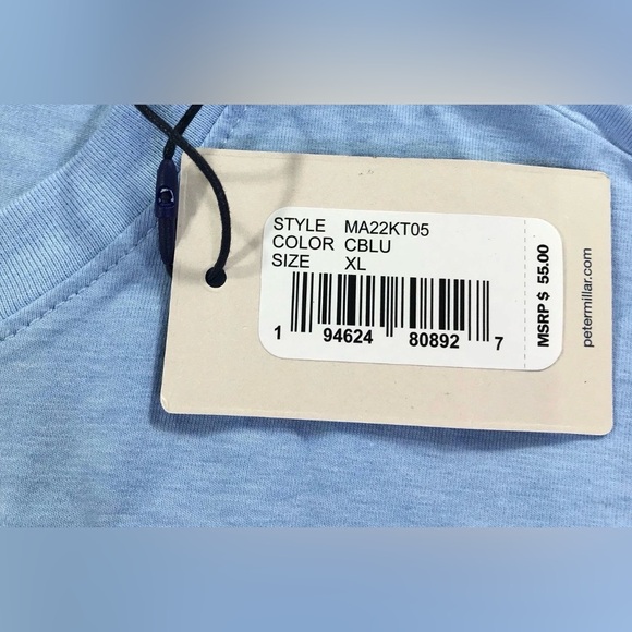 Peter Millar Shirt Mens XL Long Sleeve Crewneck Blue NWT - Picture 8 of 8